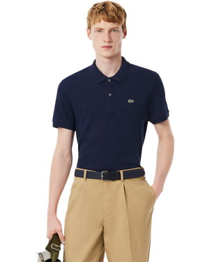 Kjøp morkebla Lacoste Cotton Pima Polo Herre