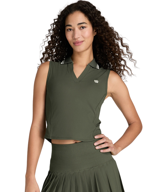 Wilson Rib Sleeveless Polo Dame