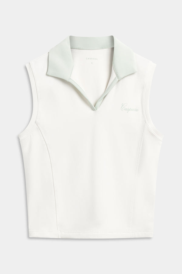 Caspara Racquet Club Polo Top Dame White/Pistachio