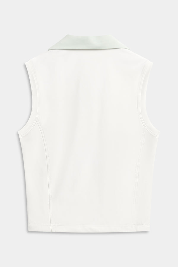 Caspara Racquet Club Polo Top Dame White/Pistachio