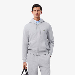 Lacoste Classic Fit Zip Hoodie Herre gråmelert