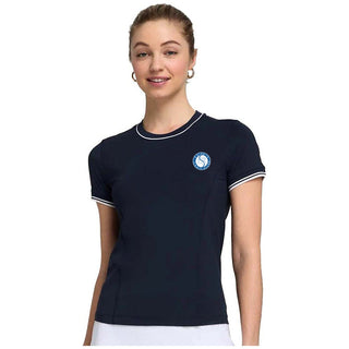 Wilson Team T-skjorte Dame i marineblått med hvit kantdetalj og Kolbotn Tennisklubbs logo på brystet