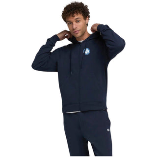 Wilson Team Zip Hoodie Unisex i marineblått med hette, glidelås og Kolbotn Tennisklubbs logo på brystet
